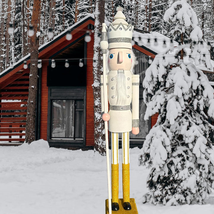 CDL 120cm Weihnachten Holz Nussknacker,Handbemalter Deko-Nussknacker König,für Geschenke, Weihnachte