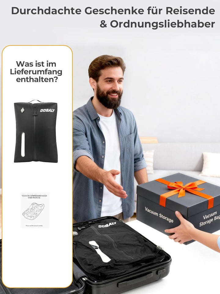 Dobaly Professionelle Vakuumbeutel für Reisen, IP67 Wiederverwendbare,Kompressionsbeutel für Koffer
