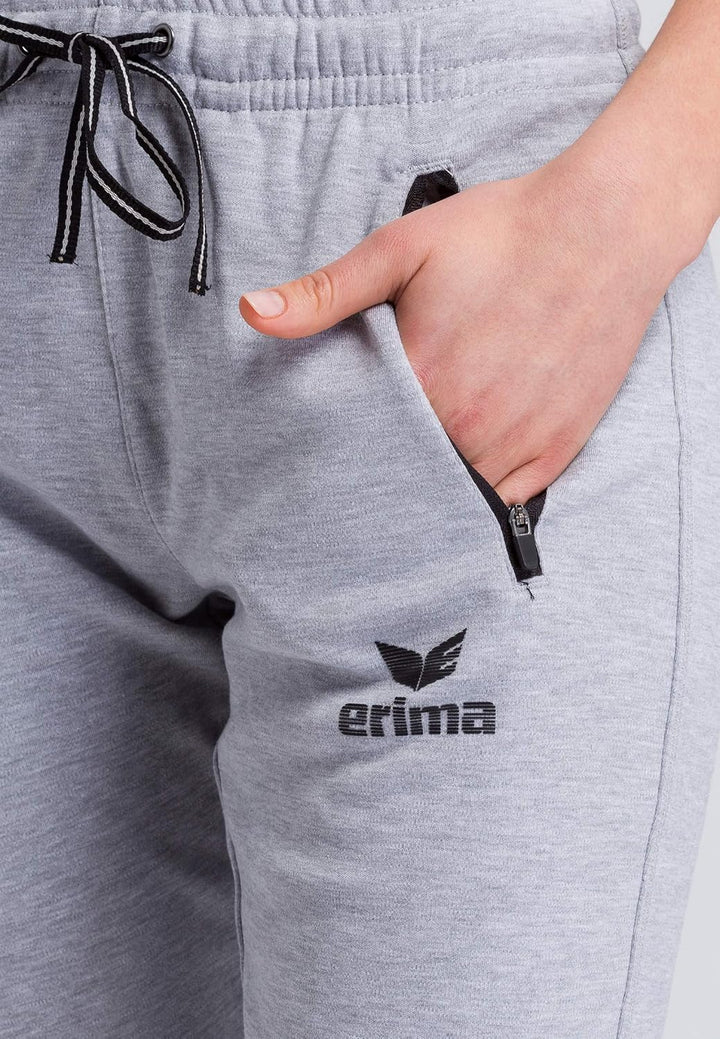 Erima Damen Essential Sweathose 34 Hellgrau Melange/Schwarz, 34 Hellgrau Melange/Schwarz