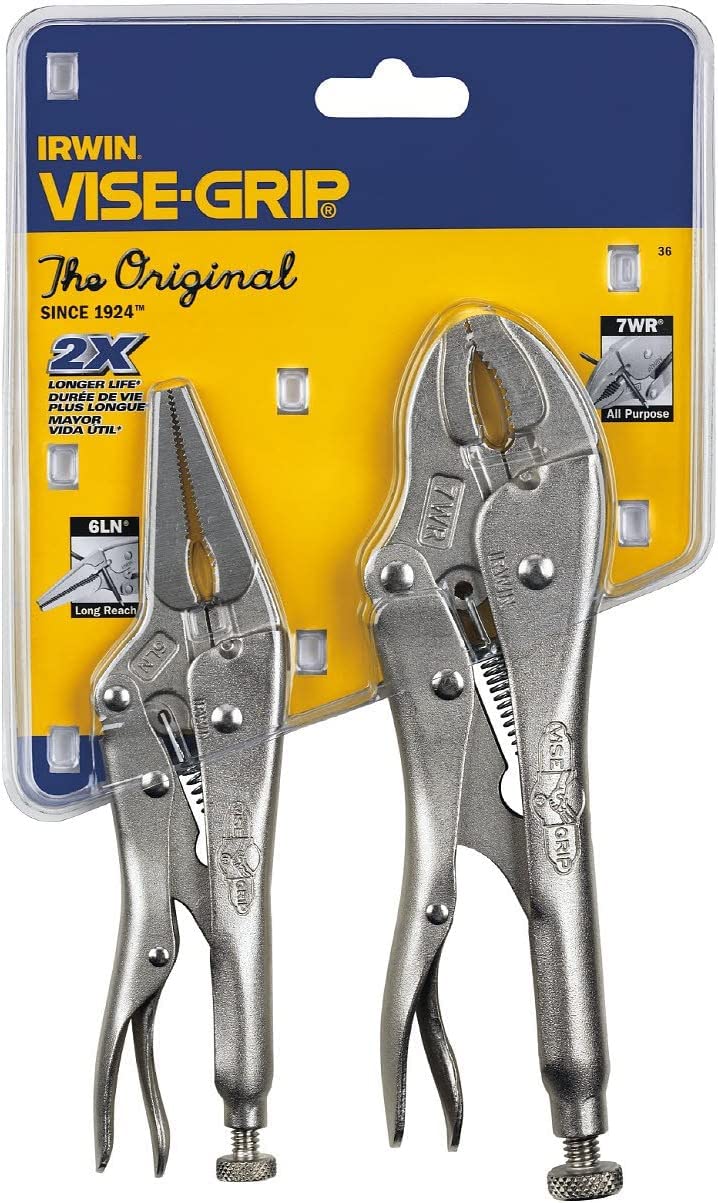 IRWIN VISE-GRIP Original Feststellzangen-Set mit Drahtschneider, 2-teilig (36), Feststellzange