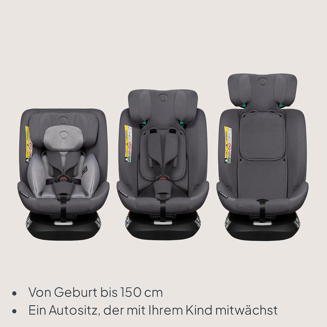 Lionelo Bastiaan i-Size One 360o drehbarer Autositz für Kinder von 40-150 cm, Montage in Fahrtrichtu