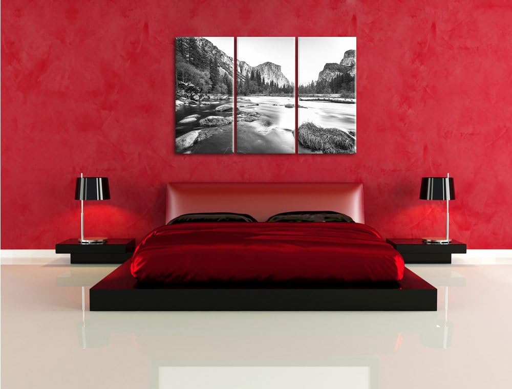 Pixxprint National Park California / 3-Teilig/Gesamtmass 120cm Leinwandbild bespannt auf Holzrahmen/