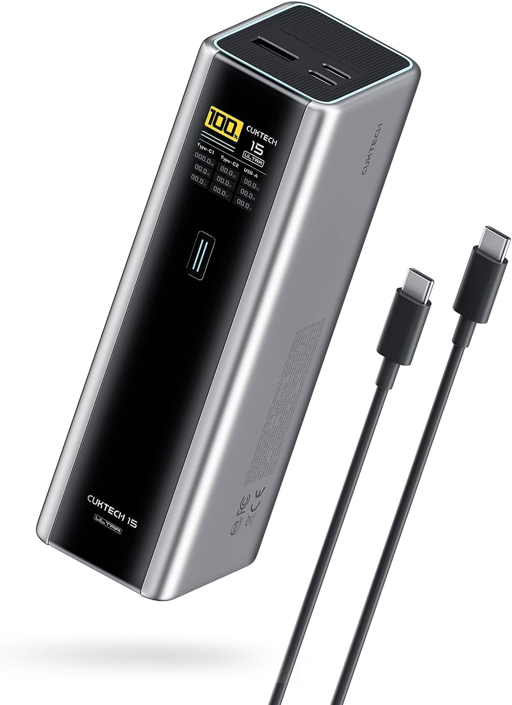 CUKTECH 15 Ultra Powerbank 20000mAh (4S2P) 165W Externer Akku mit 3 Anschlüsse, PD 3.1 Laptop Power