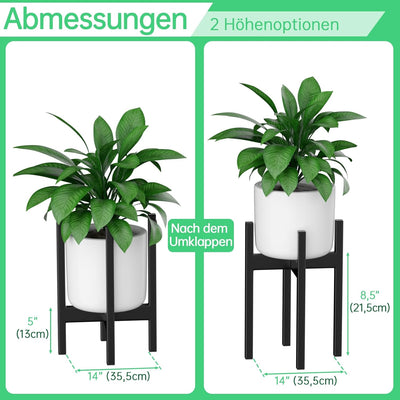 ZMTECH Blumenständer 35cm Durchmesser, Pflanzenständer Metall Schwarz Blumenhocker, 14 Zoll Pflanzen