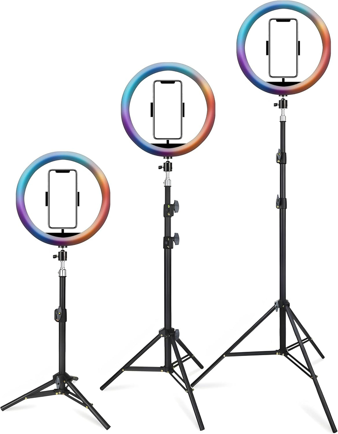 Retoo Ringlicht mit Stativ LED Handystativhalter Ringleuchte für YouTube Sel-fie Makeup Fotografie V