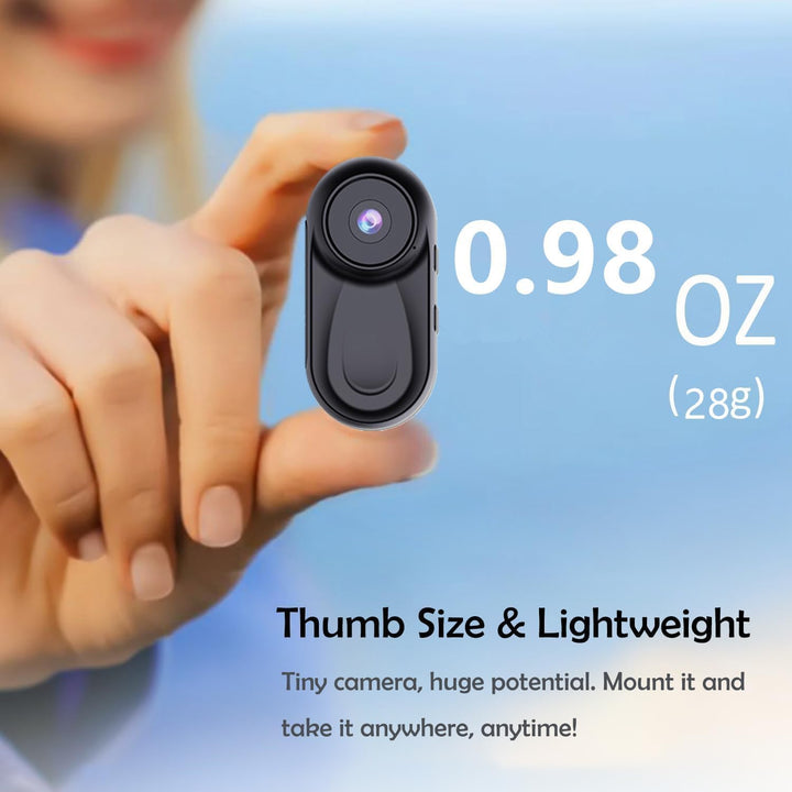 Zeerkeer Magnetische Mini Körperkamera, 64GB TF-Karte, 120°-Weitwinkel, 1080P Action Kamera mit 360°
