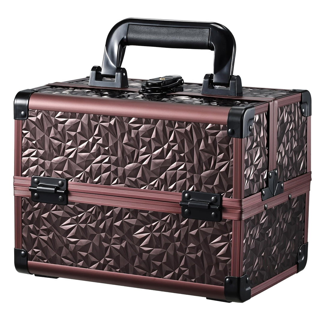 Kosmetikkoffer Schminkkoffer Leer Make up Koffer mit Spiegel Abschliessbare Beauty Case Nagelkoffer