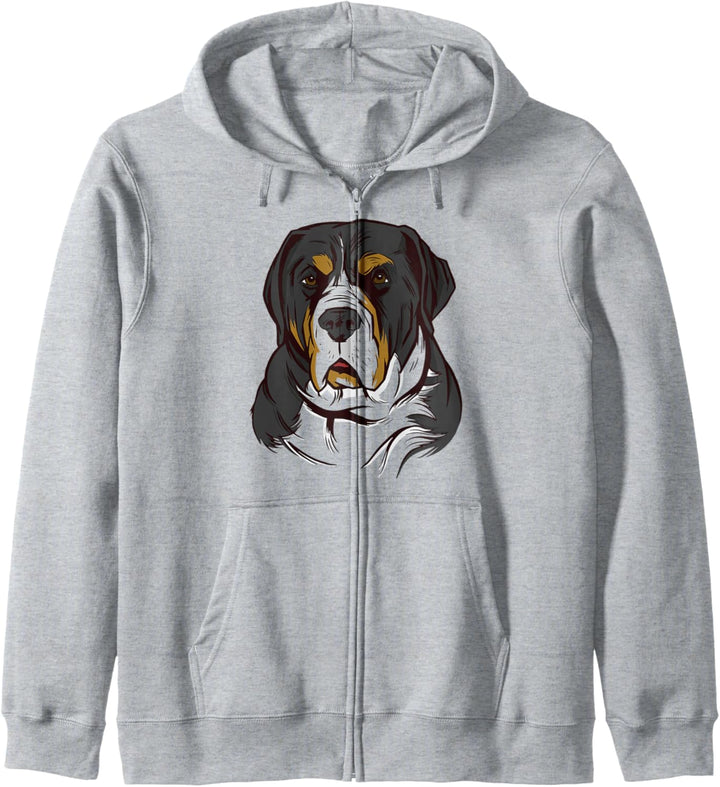 Grosser Schweizer Sennenhund Lustiger Hund Kapuzenjacke
