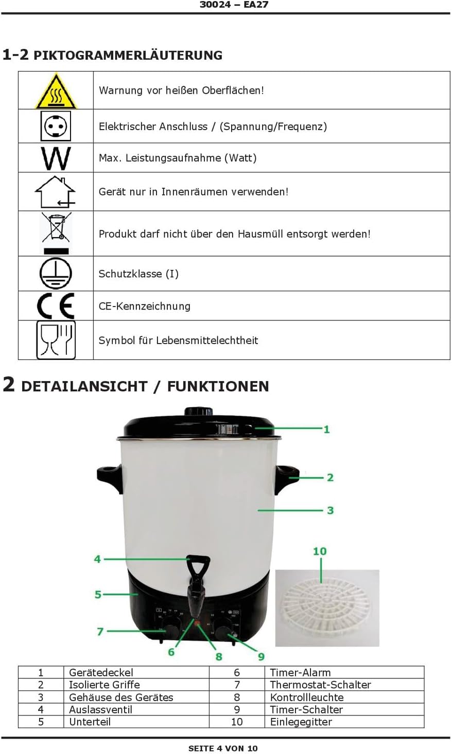 Einkochautomat Einkochtopf Glühweintopf Heissgetränkeautomat Einkocher 27 Liter