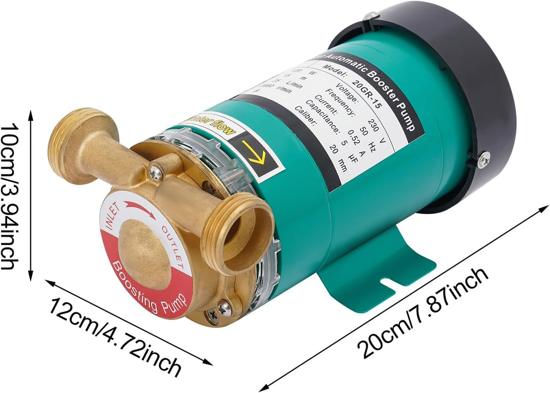 120W Pressure Booster Pump Home Garden Water Pump Shower Taps Booster Automatic On-Off Pressure Cont