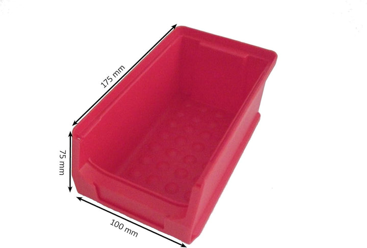 Sichtlagerboxen 50 Stück Business Stapelboxen 175x100x75 mm Gr. 2 rot Made in Germany