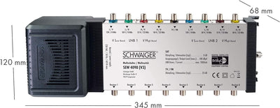 Schwaiger SEW4098 SAT Multischalter Eingaenge (Multischalter): 9 (8 SAT/1 terrestrisch) Teilnehmer-A