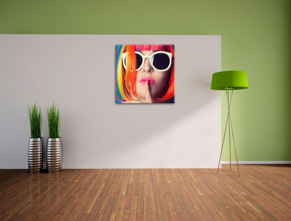 Pixxprint Frau mit Haaren als Leinwandbild/Grösse: 70x70 cm/Wandbild/Kunstdruck/fertig bespannt, 70x