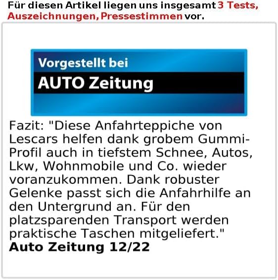 Lescars Anfahrtshilfe: 2er-Set Anfahrhilfe mit Tragetasche, 80 x 22 cm (Wohnmobil Anfahrhilfe, Kfz A