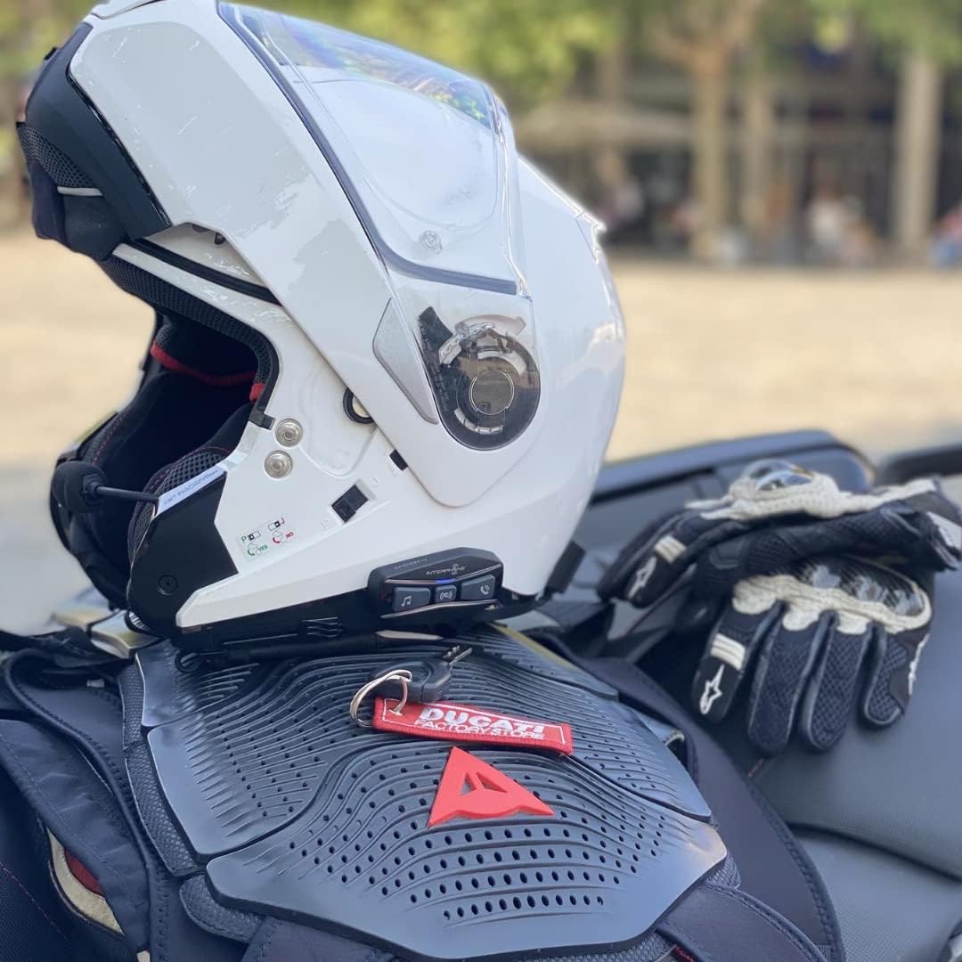 Interphone UCOM4 - Einzelpack - Bluetooth 5.0 Intercom for Motorcycle, Group Use at 4, Distance 1 Km