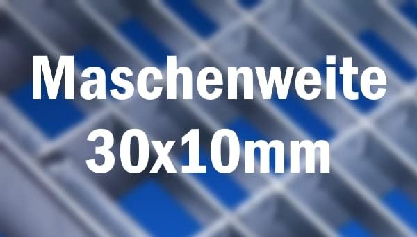 SPH Gitterrost verzinkt 500x800mm Maschenweite 30x10mm Gesamthöhe 20mm, Stahl