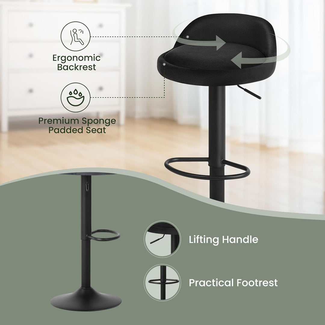 EUGAD Barhocker 4er Set 360° Drehstuhl Barstuhl mit Rückenlehne Fussstütze 120kg belastbar höhenvers