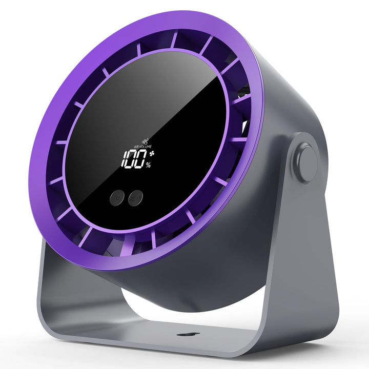 Timiyou Leiser Turbo Tischventilator mit Digitalem LED-Display, 100-stufig einstellbar & 360° neigba