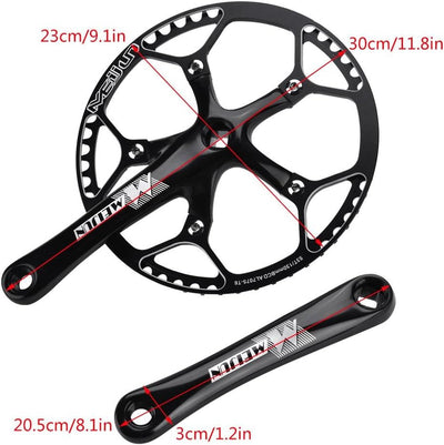 Tbest Fahrrad kurbelgarnitur Singlespeed Crankset 53T Mountainbike Fixed Gear Tretkurbel Aluminiumle