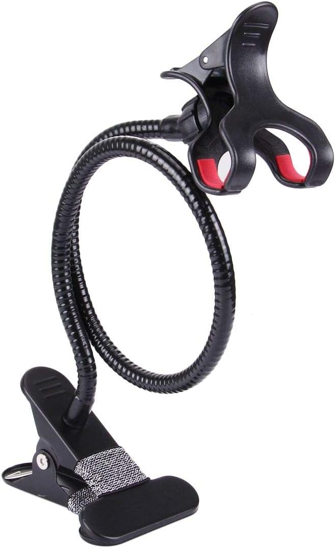 Flexible Metal Long Arm Lazy Bracket Holder with Phone Clamp & Desk Clip. Multi-Function: Desktop, B