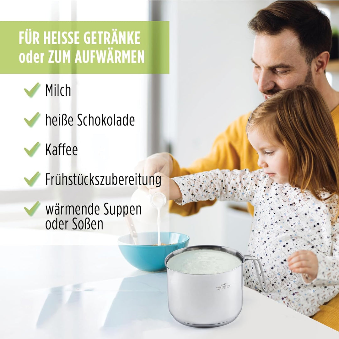 ROSMARINO Edelstahl-Induktions-Mokka-Kanne 300 ml - Moderne Türkische Cezve-Kaffeekanne mit 3-lagige