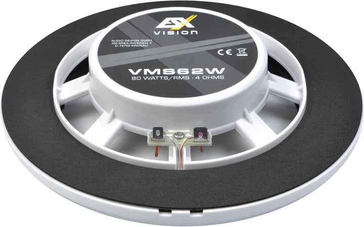 ESX VMS-62W - weisser 16,5 cm 2-Wege-Koax für Marine/Outdoor/Caravan | extrem flach - Einbautiefe 2,