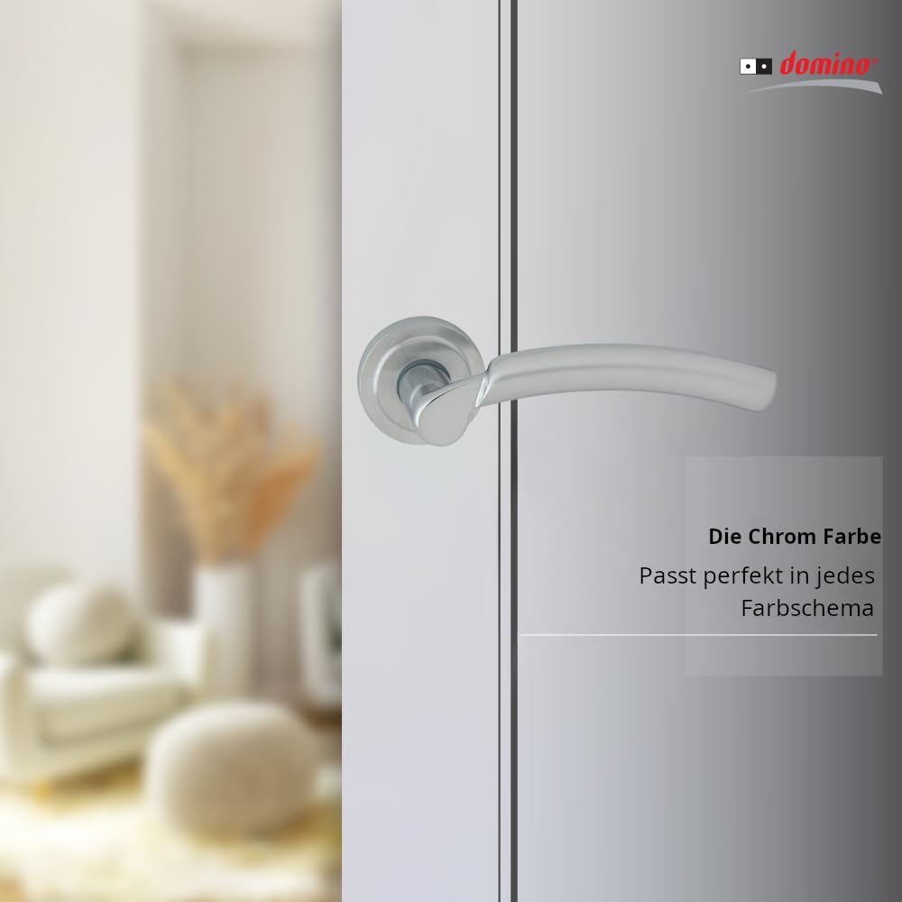 domino Türgriff ZITA-R M6/M18 ohne Schlossrosette Drückergarnitur für Zimmertüren Türdrücker-Set Ros