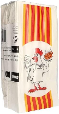 tradingbay24 Hähnchenbeutel, Papier mit HDPE-Einlage 28 cm x 13 cm x 8 cm Grillhähnchen 1/1 tbU90147