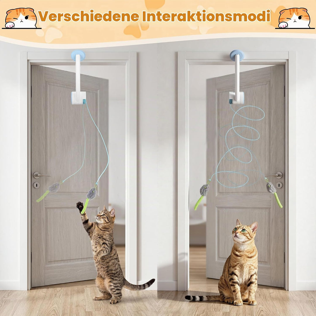 Kssvzz Katzenspielzeug Türrahmen Elektrisch, Interaktives Katzenspielzeug USB Wiederaufladbar, Hänge