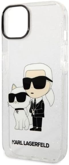 Karl Lagerfeld KLHCP14MHNKCTGT Hülle für iPhone 14 Plus 6,7" transparent hardcase Gliter Karl&Choupe