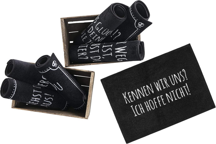 Pechkeks Fussmatte mit Spruch „Kennen wir Uns. “ (Grösse 70x50cm rutschfest, waschbar, schwarz), 320