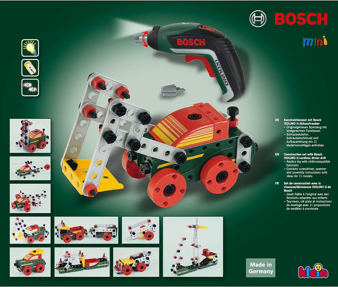 Theo Klein 8497 Multi-Tech Konstruktionsset mit Bosch Ixolino I 107 BAU-Teile I Batteriebetriebener