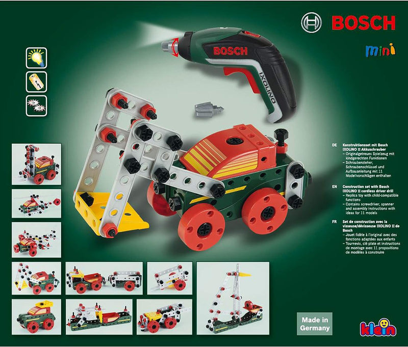 Theo Klein 8497 Multi-Tech Konstruktionsset mit Bosch Ixolino I 107 BAU-Teile I Batteriebetriebener
