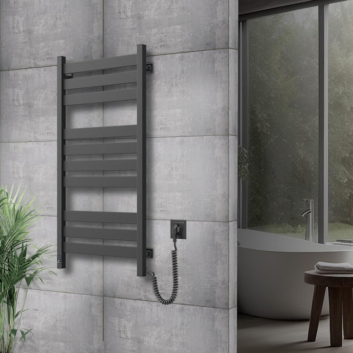 Elektrischer Handtuchhalter Black Largo 500x1000 mit Sensor Rechts - Schwarze Eleganz, Elektrischer