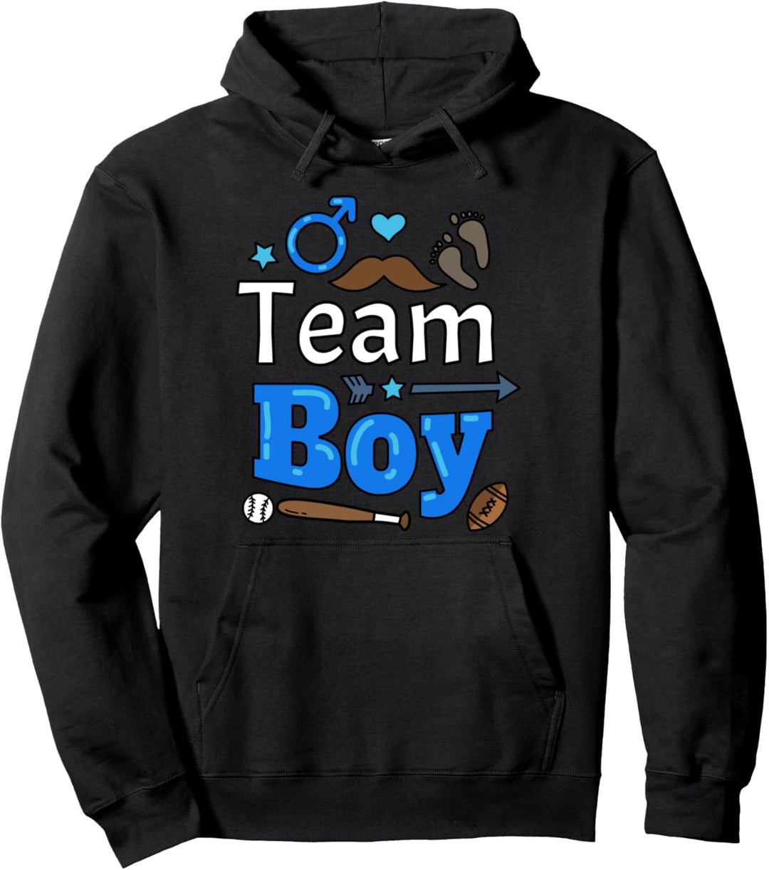 Baby-Dusche Geschlecht enthüllen Geschenke Team Boy Pullover Hoodie