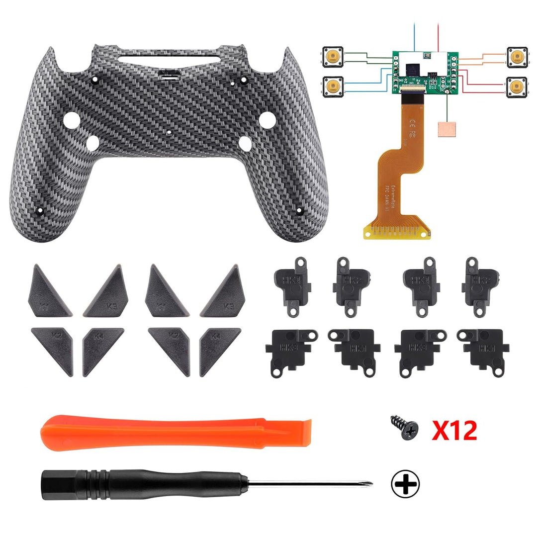 eXtremeRate Programmierbar Dawn Remap Kit für ps4 Controller, Rückseite Hülle Gehäuse Case&Upgrade-B