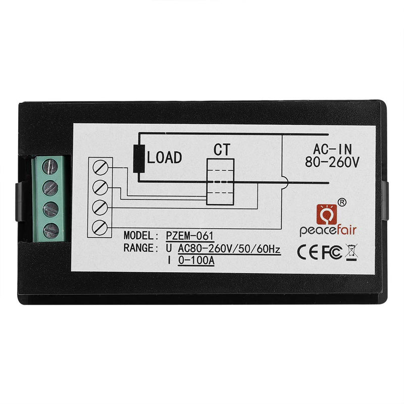 Digitales Amperemeter Voltmeter Multimeter 100A AC 80 ~ 260V LCD-Anzeige Strom Spannung Leistungsmes