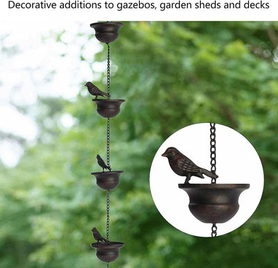 Pssopp Eisen Gehämmerte Cup Garden Products Regenkette, Regenketten Kolibri und Cup Regenketten Eise