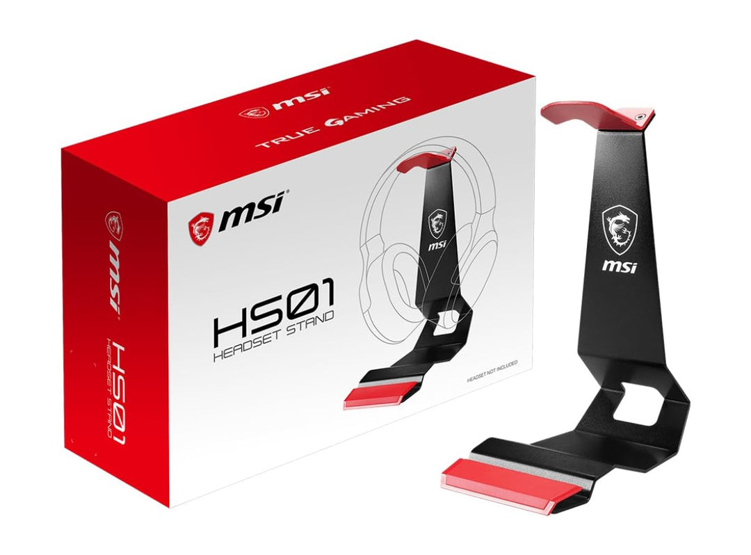 MSI Immerse HS01 Gaming Headset Ständer (Metall, 175 x 103 x 245 mm, schwarz rot) ohne Ladefunktion