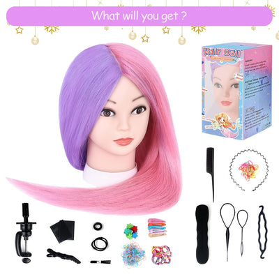 TopDirect Frisierkopf, 66cm/26 Zoll Puppenkopf zum Frisieren Langhaar, 50% natürliches Haar Training