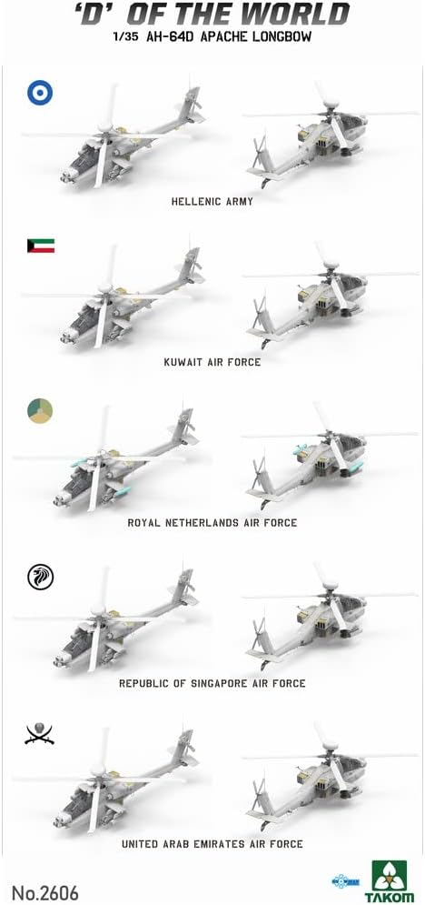 TAKOM 2606 "D Of the World AH-64D Apache Longbow Attack Helicopter Limited Edition Massstab 1:35 Mod