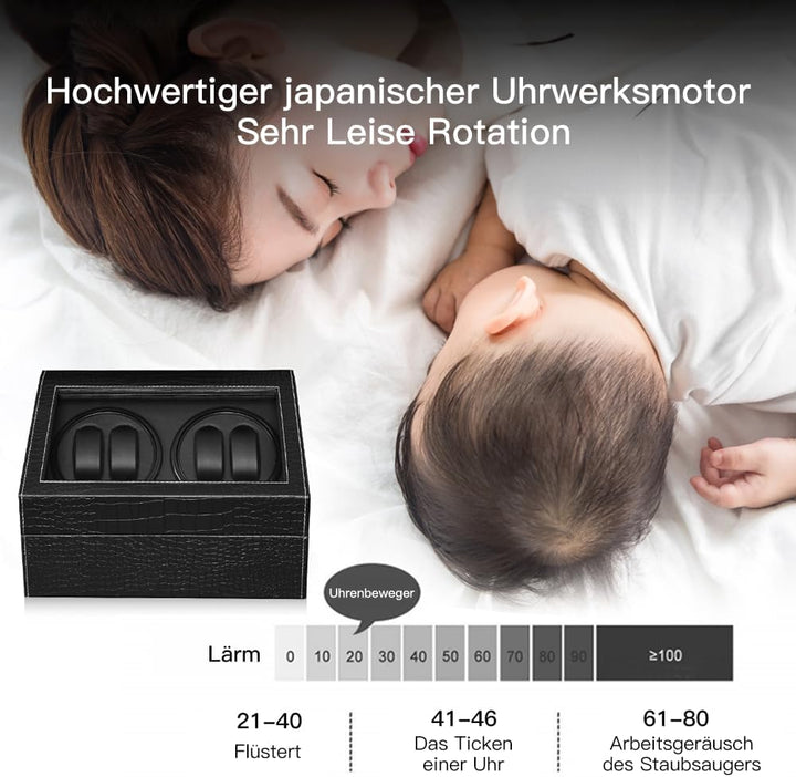 LINGFANSTORE Automatische Uhrenbeweger Box,luxuriöser Uhrenbeweger,Uhrengehäuse mit leisem Mabuchi M