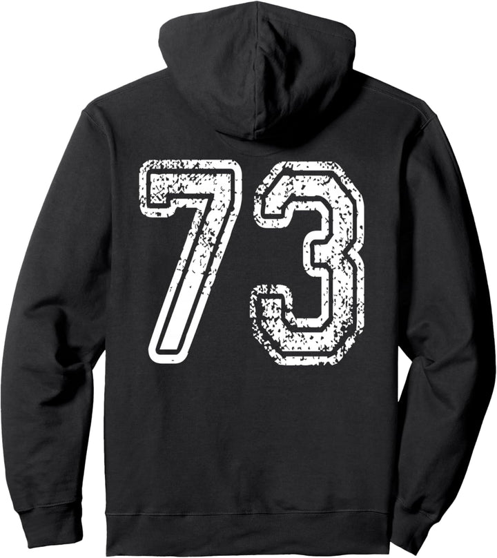Zahl 73 in grungy white Pullover Hoodie