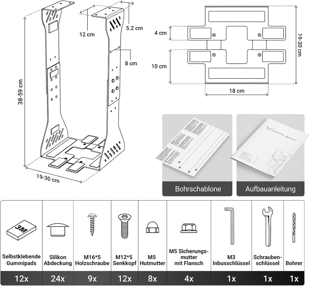 PC Halterung unter Schreibtisch – Schwerlast Computer Halterung unter Schreibtisch – Bis zu 35 kg Tr