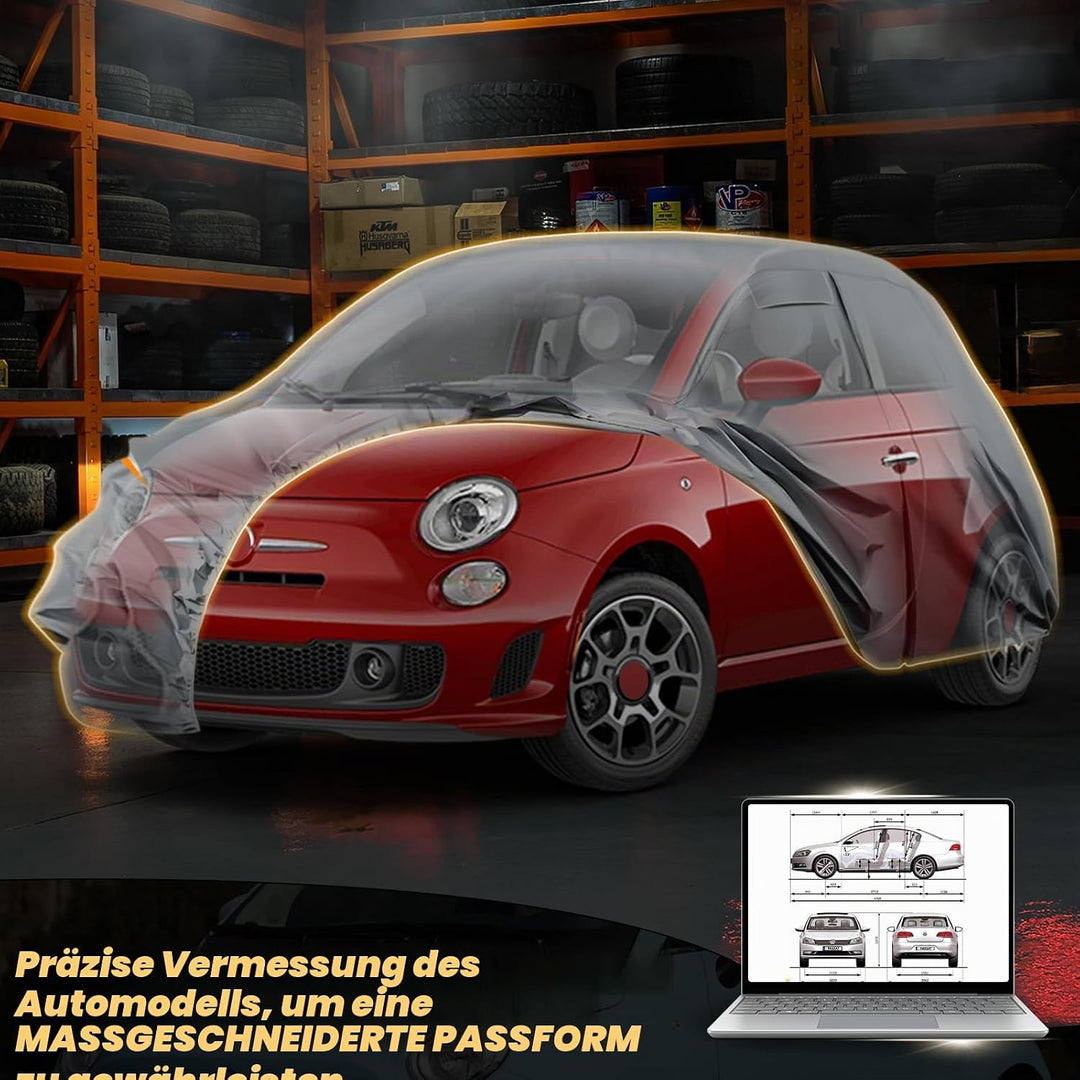 Autoabdeckung Wasserdicht für 2007-2025 FIAT 500 500C 500E Abarth, Vollgarage Autoplane Auto Abdeckp