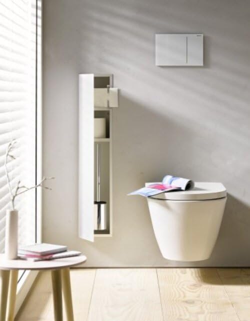 emco ASIS 2.0 Unterputz-Schrankmodul für die Klobürstengarnitur, Badezimmerschrank mit Toilettenpapi