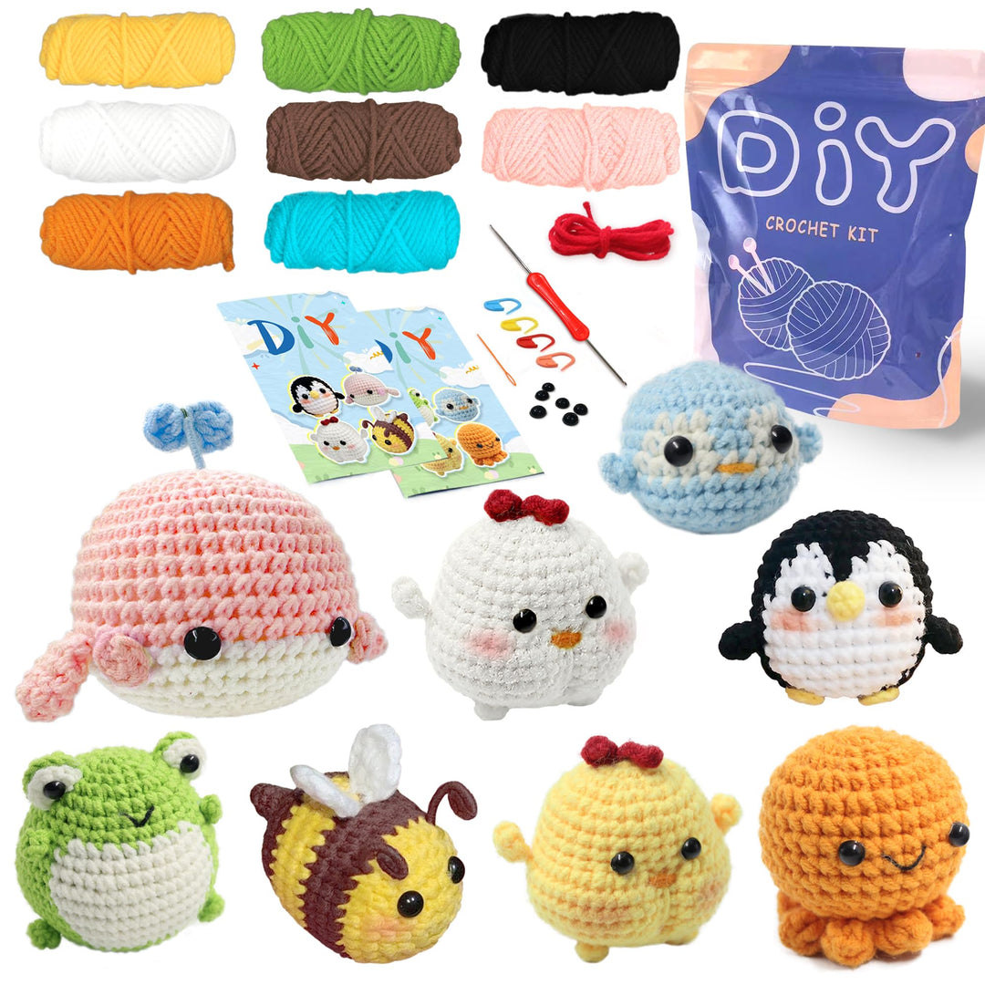 YAMAXIN Häkel-Set für Anfänger, Häkel-Starter-Set mit Schritt-für-Schritt-Videotutorials, Anfänger-H
