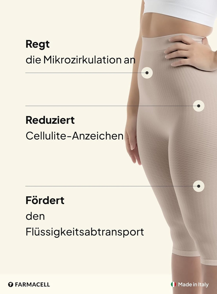 FarmaCell 123 Massierende reduzierende Miederhose Hohe Taille unter dem Knie 4XL-5XL Beige, 4XL-5XL