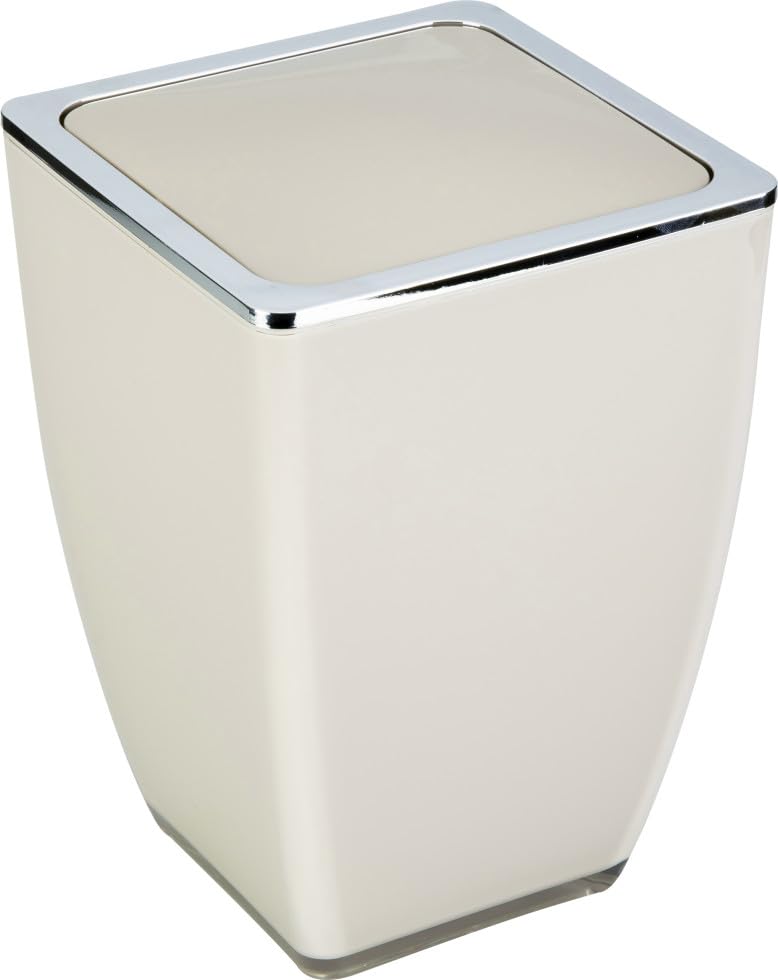 TrendLine Kosmetikeimer Cube 5l Beige Mülleimer Schwingdeckeleimer Badeimer