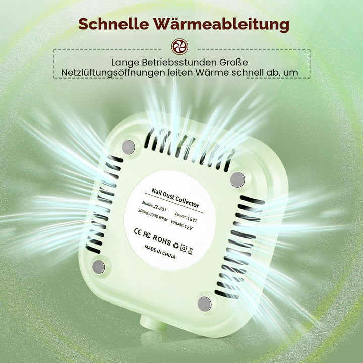 JODSONE 6000 RPM Nagelstaubsammler, Geräuscharm, Leistungsstarker Saugnapf, Tragbarer Nagelstudio, P